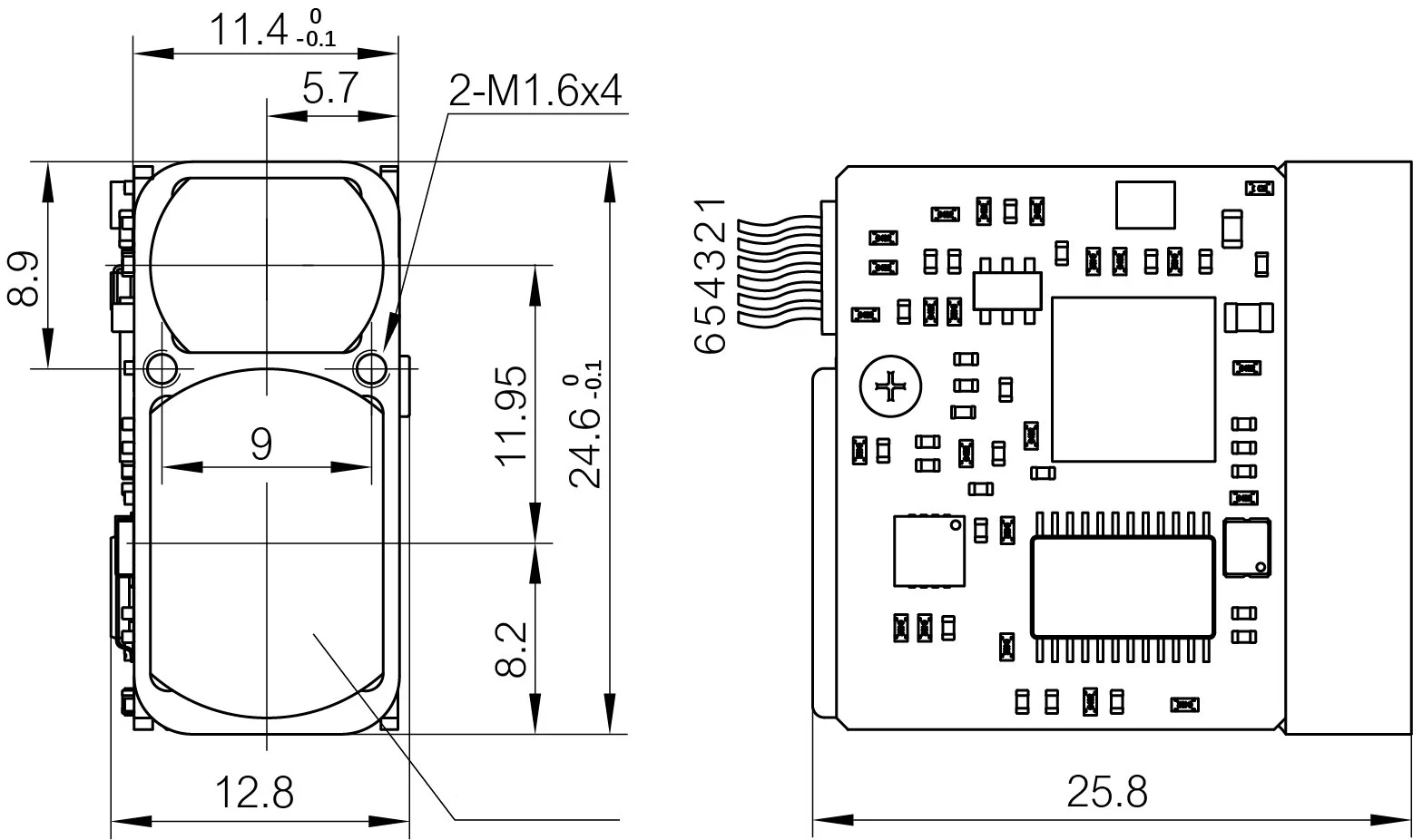2000m Micro Laser Rangefinder Module Lrf